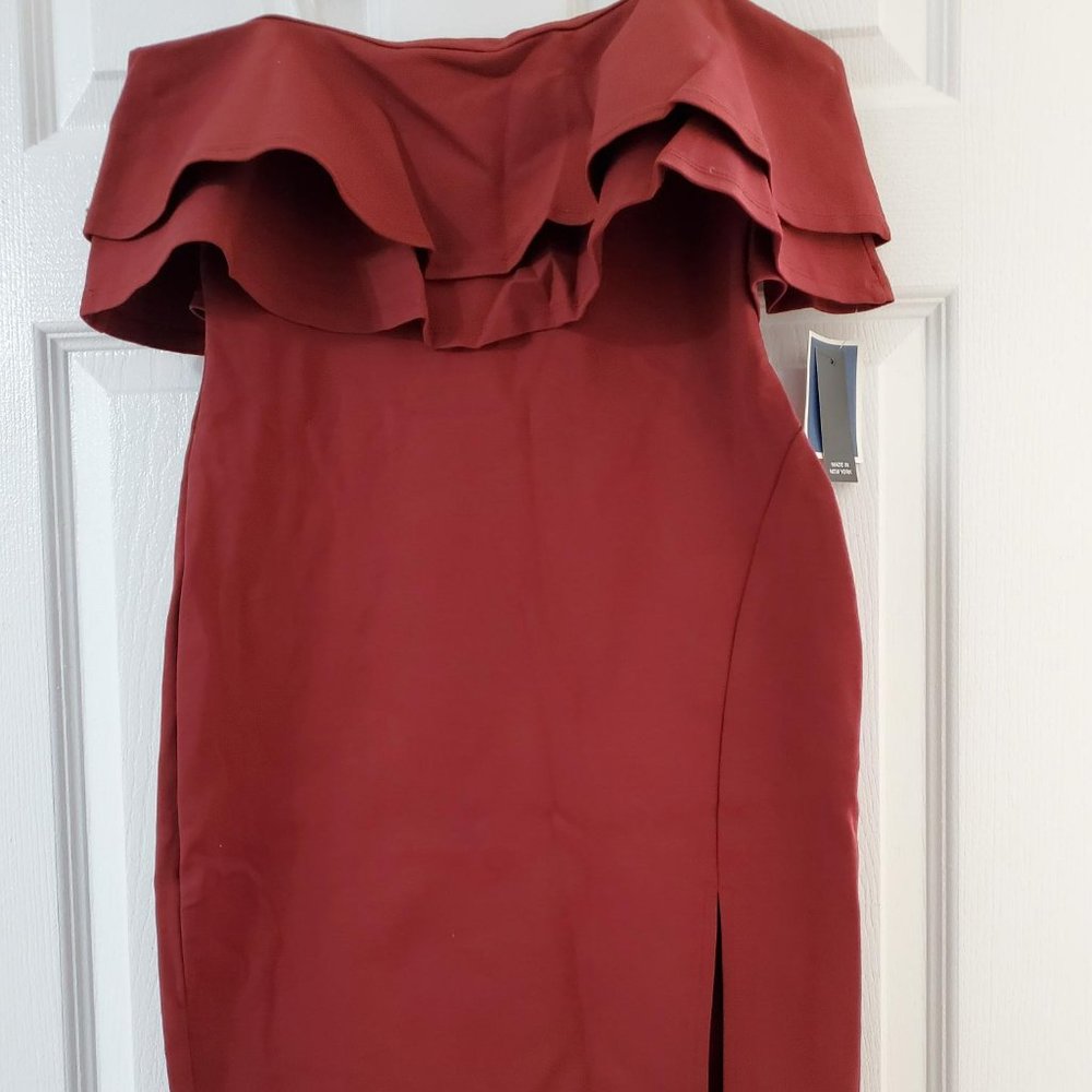 Snap ruffle tube dress